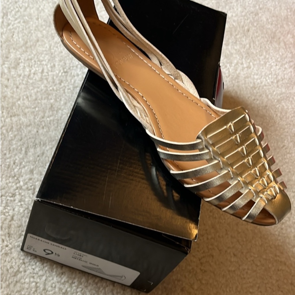 J Crew Gold Sandals